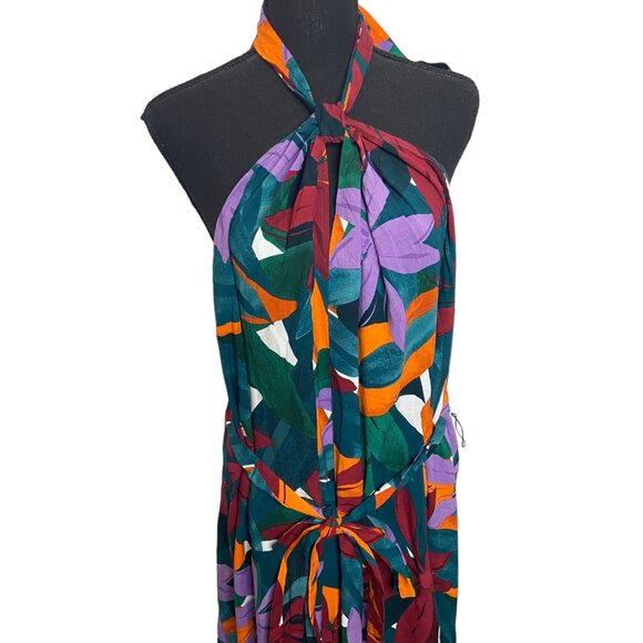 ELOQUII Plus Size 22/24 Printed Halter Dress safari printed block NEW - Picture 13 of 15